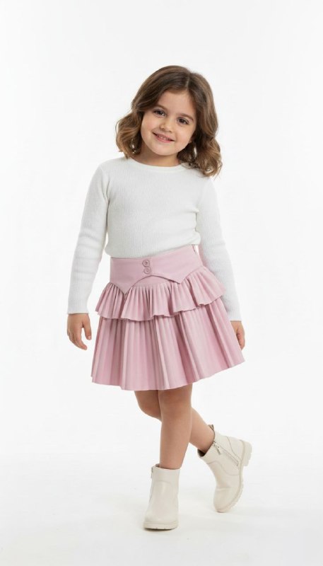 ✨ Girls' Elegant Pleated Leather Skirt 8301