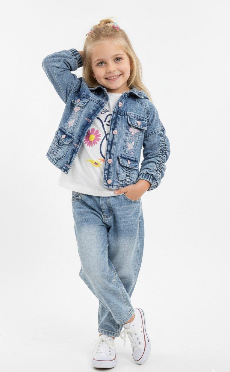 طقم توينز بناتي جينز – قطعتين 7119