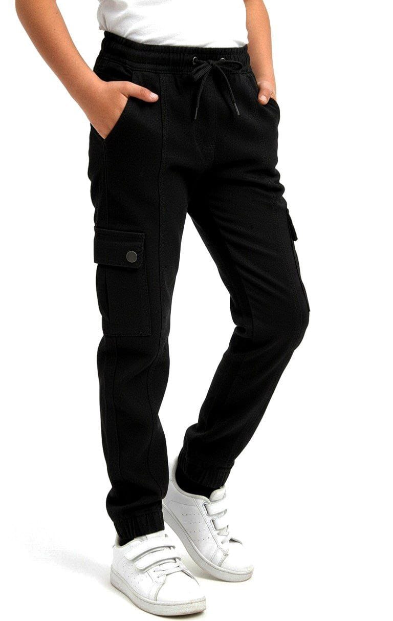 Black Cargo Pants – Kids Slim Fit