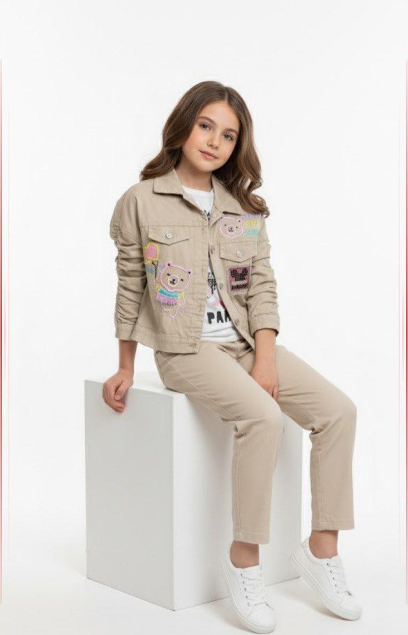 Sina Kids Girls Gabardine Jacket Set 7116